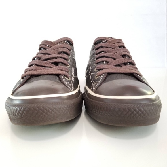 Converse All Star Sneakers Brown Leather Low Tops - Picture 9 of 12